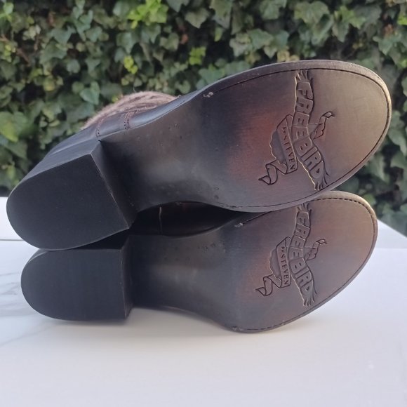 Freebird By Steven Shine Blanket Shaft Western BOHO Bootie Women's Size 7 Brown - Picture 10 of 11